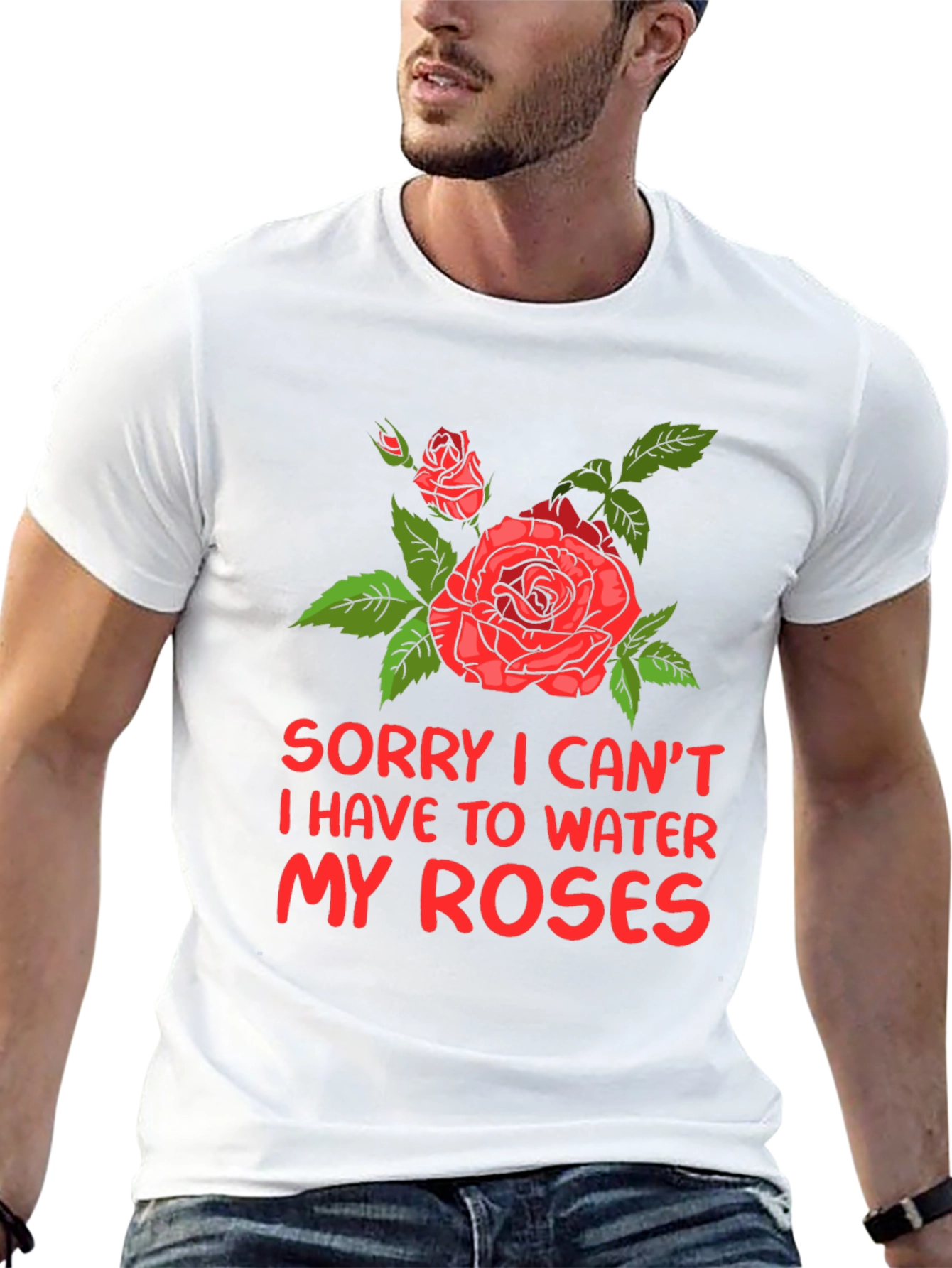 Water My Roses Graphic Tee - Floral Design
