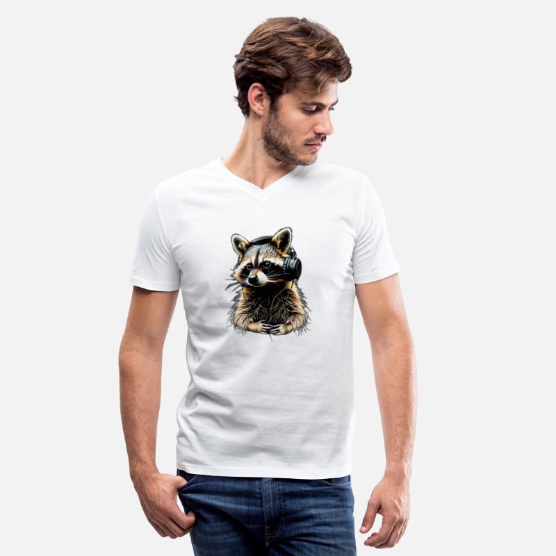 Raccoon DJ headphones T-shirt super mu - UniqueTee