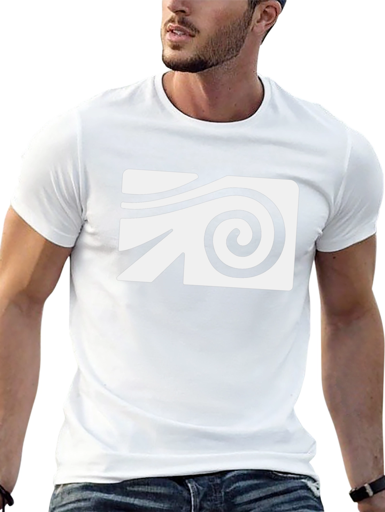 Abstract Swirl Graphic Tee - Black Cotton