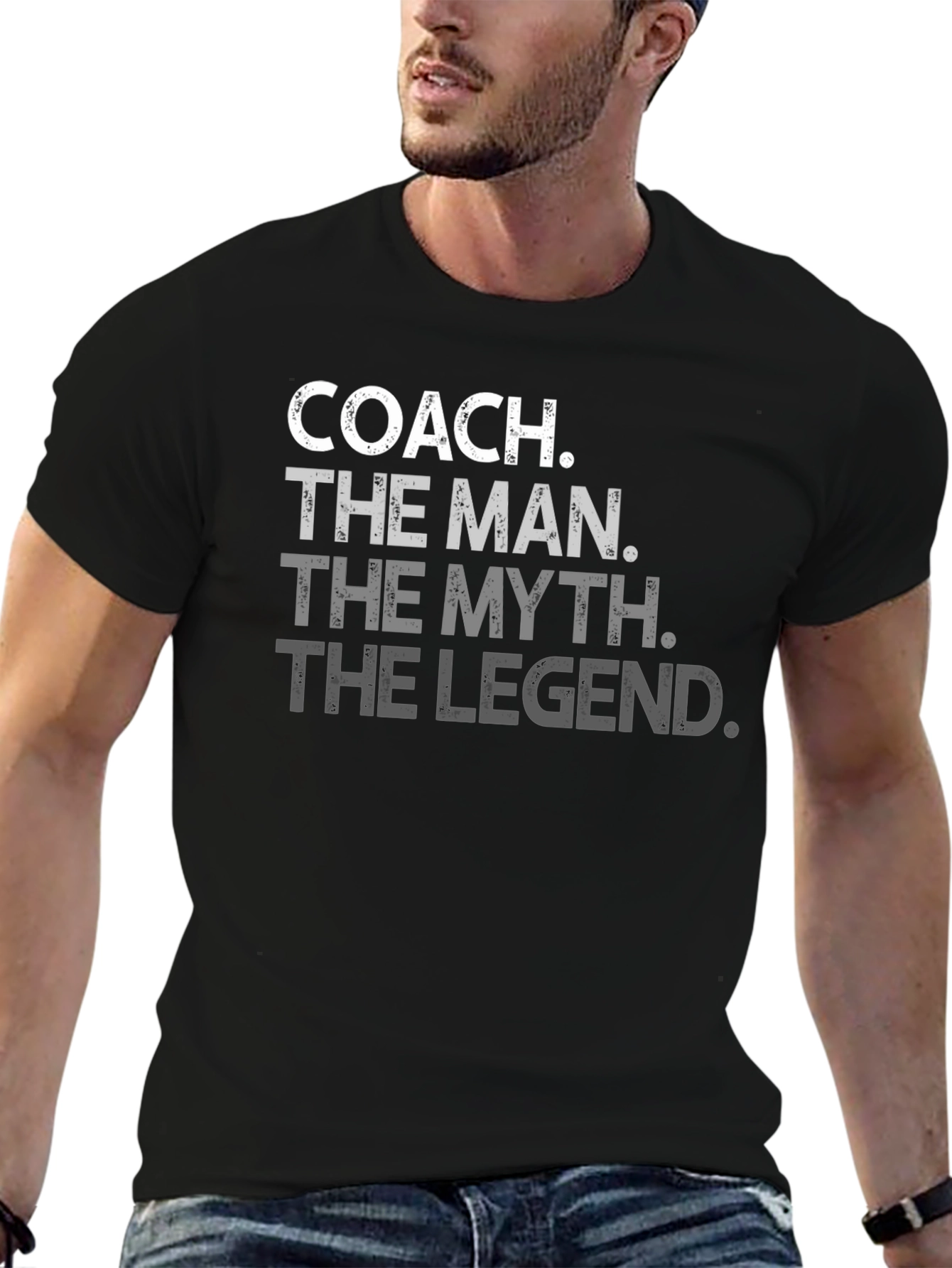 Coach The Man The Myth The Legend Black Tee