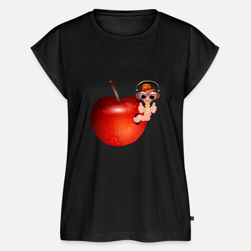 small earthworm as a hip hopper in the red apple