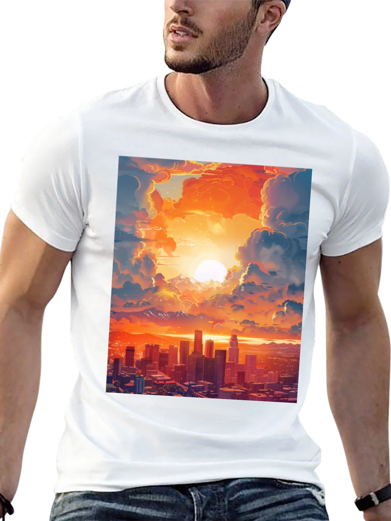 Sunset Cityscape Graphic Tee