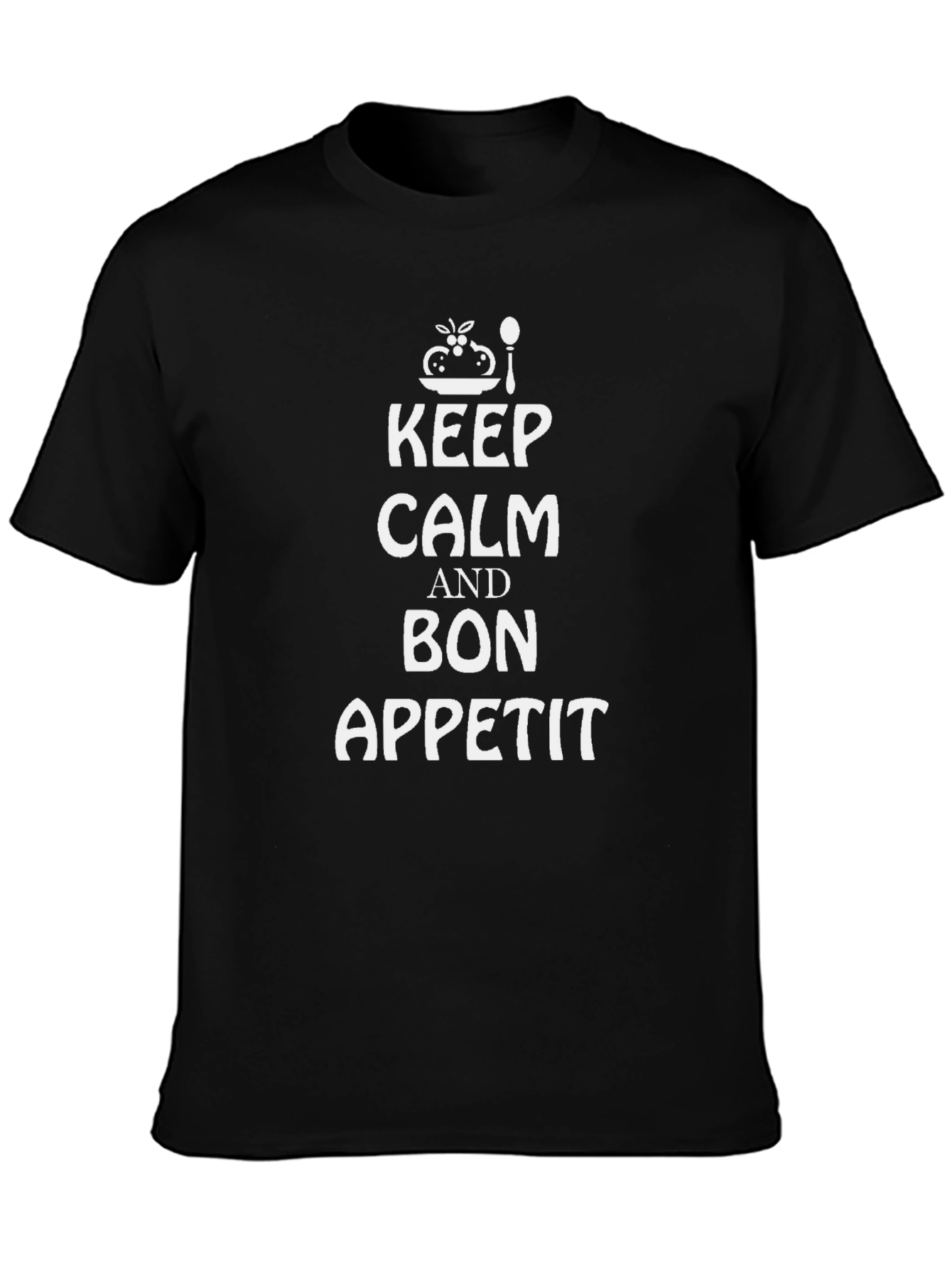 Keep Calm and Bon Appetit Black T-Shirt