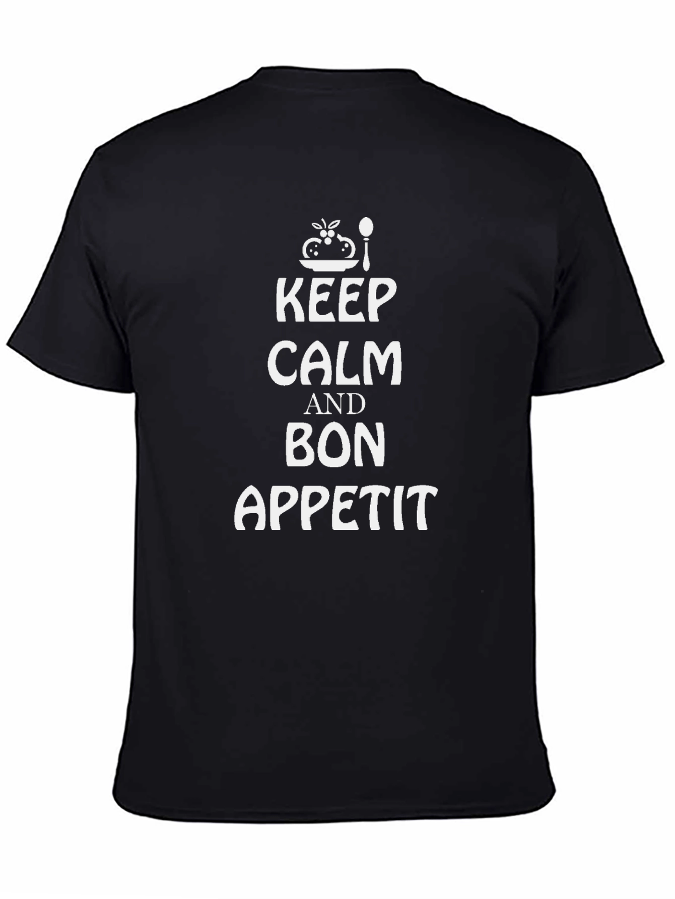 Keep Calm and Bon Appetit Black T-Shirt
