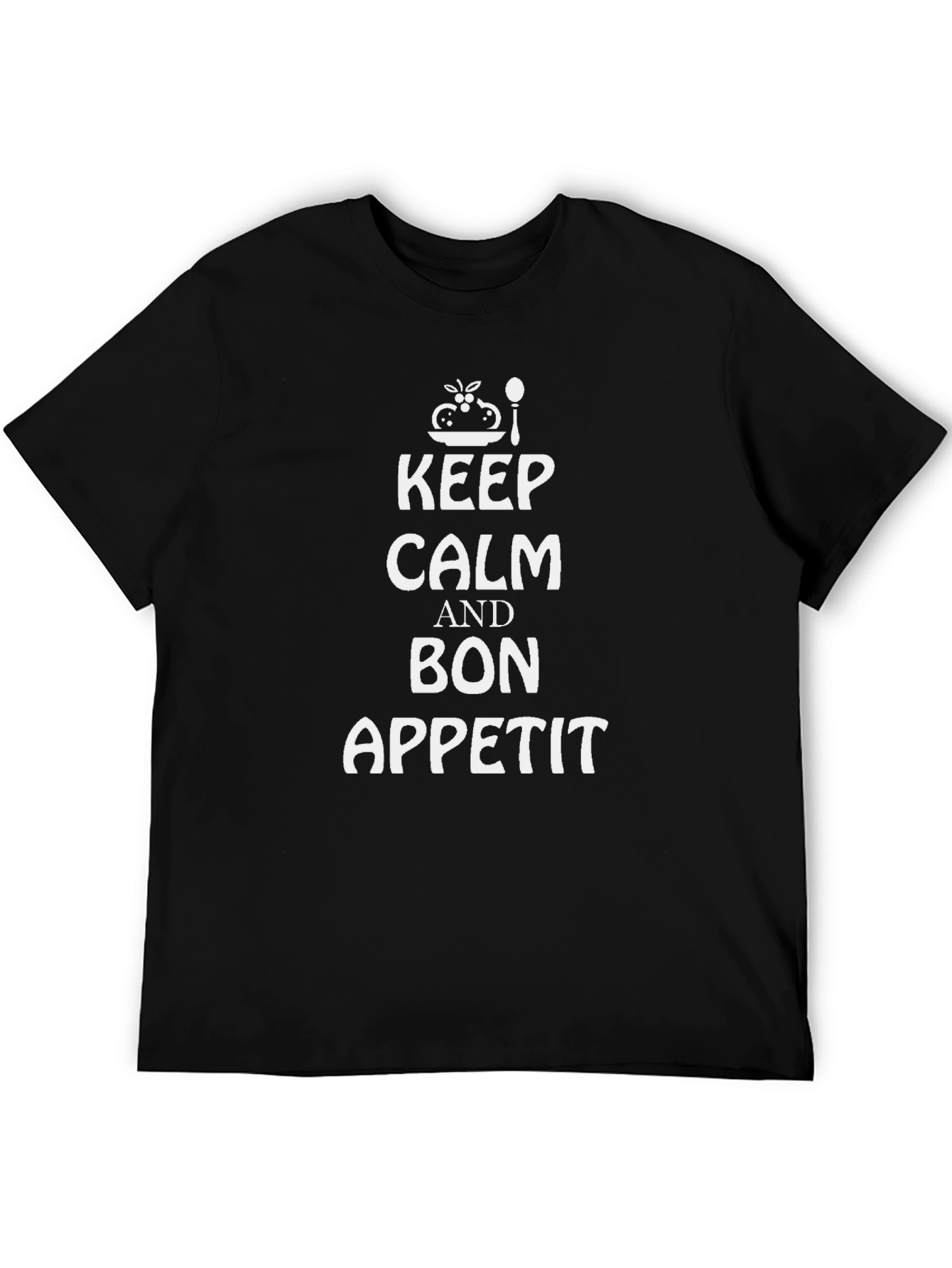Keep Calm and Bon Appetit Black T-Shirt