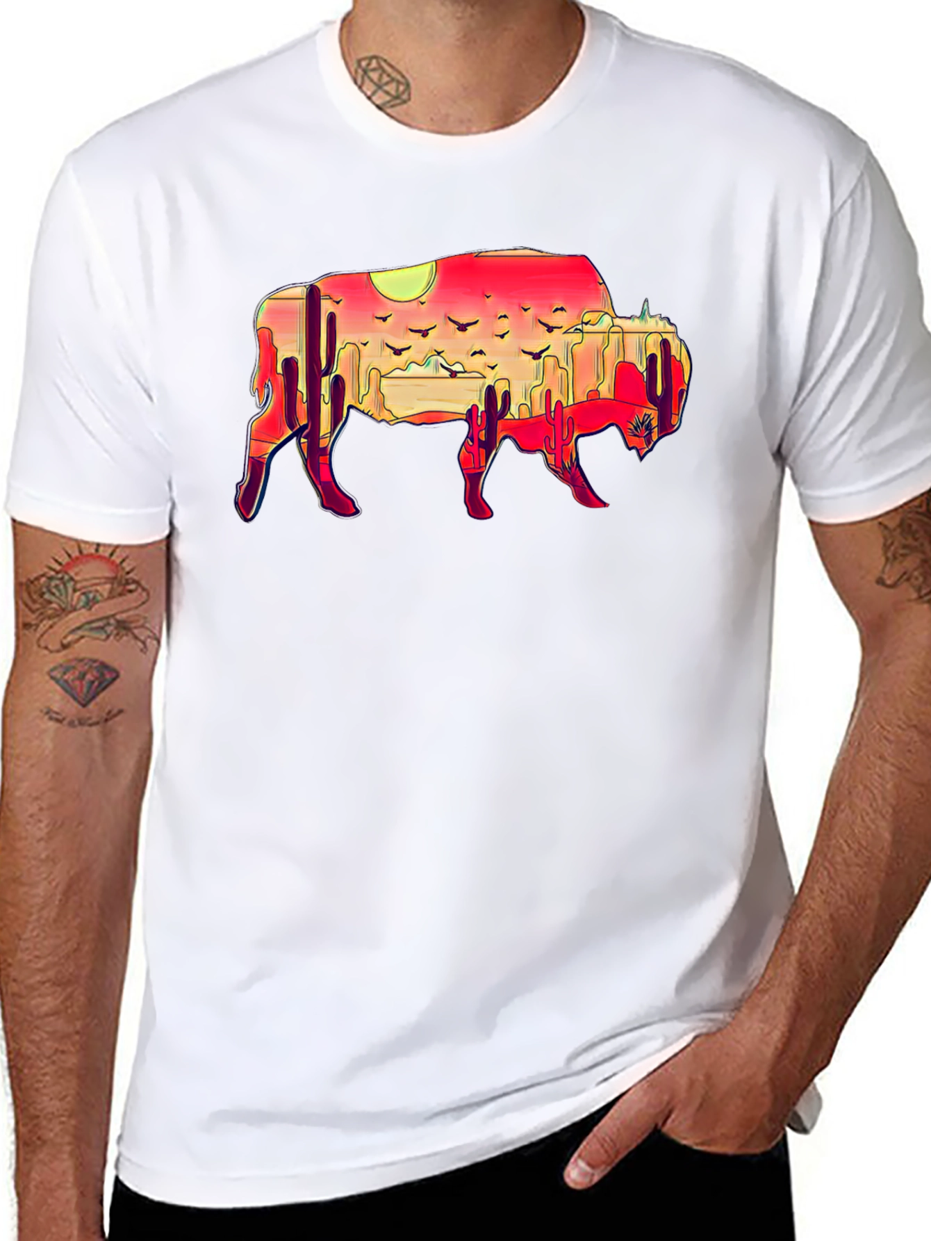 Buffalo Desert Sunset Graphic Tee