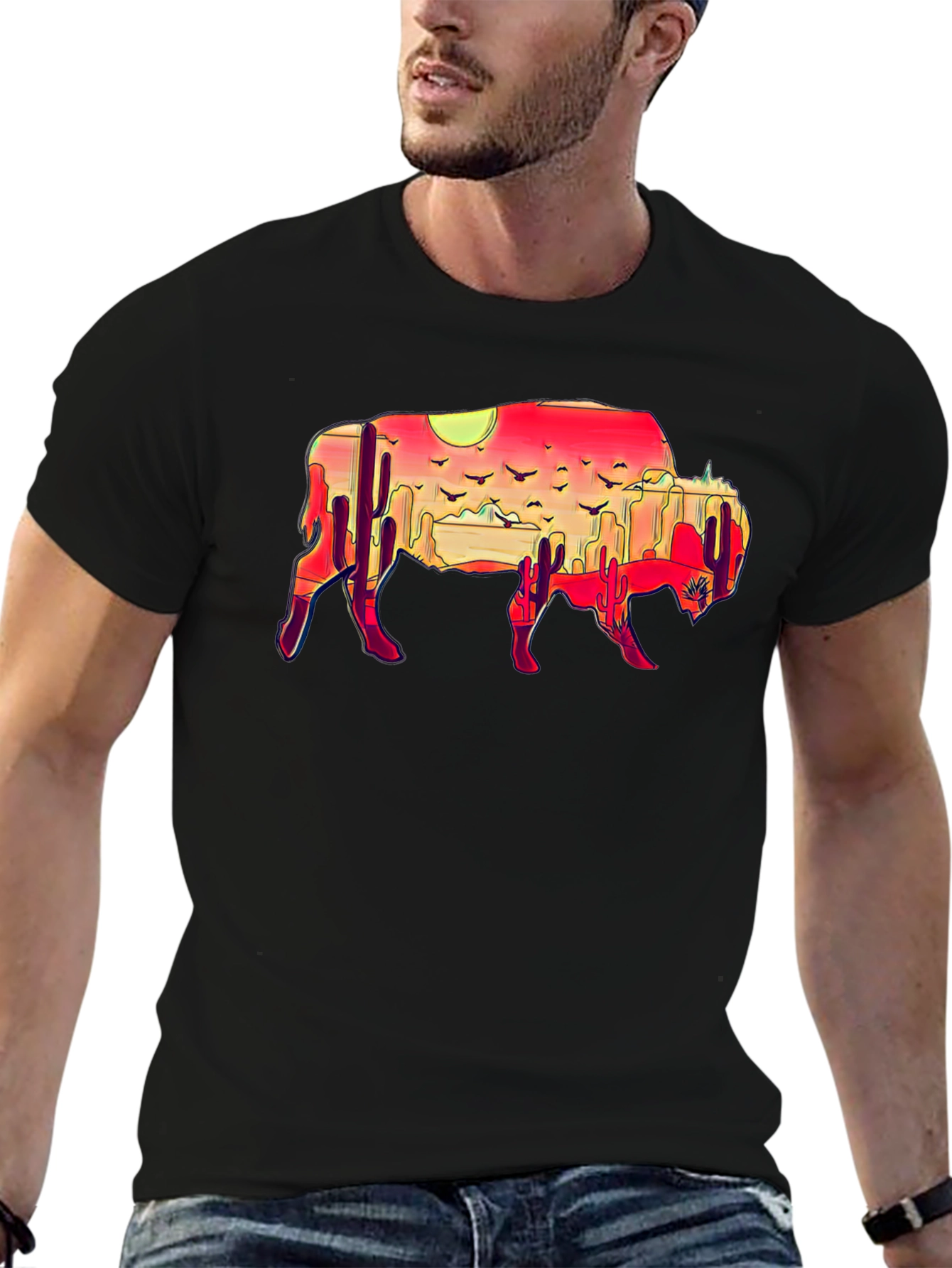 Buffalo Desert Sunset Graphic Tee