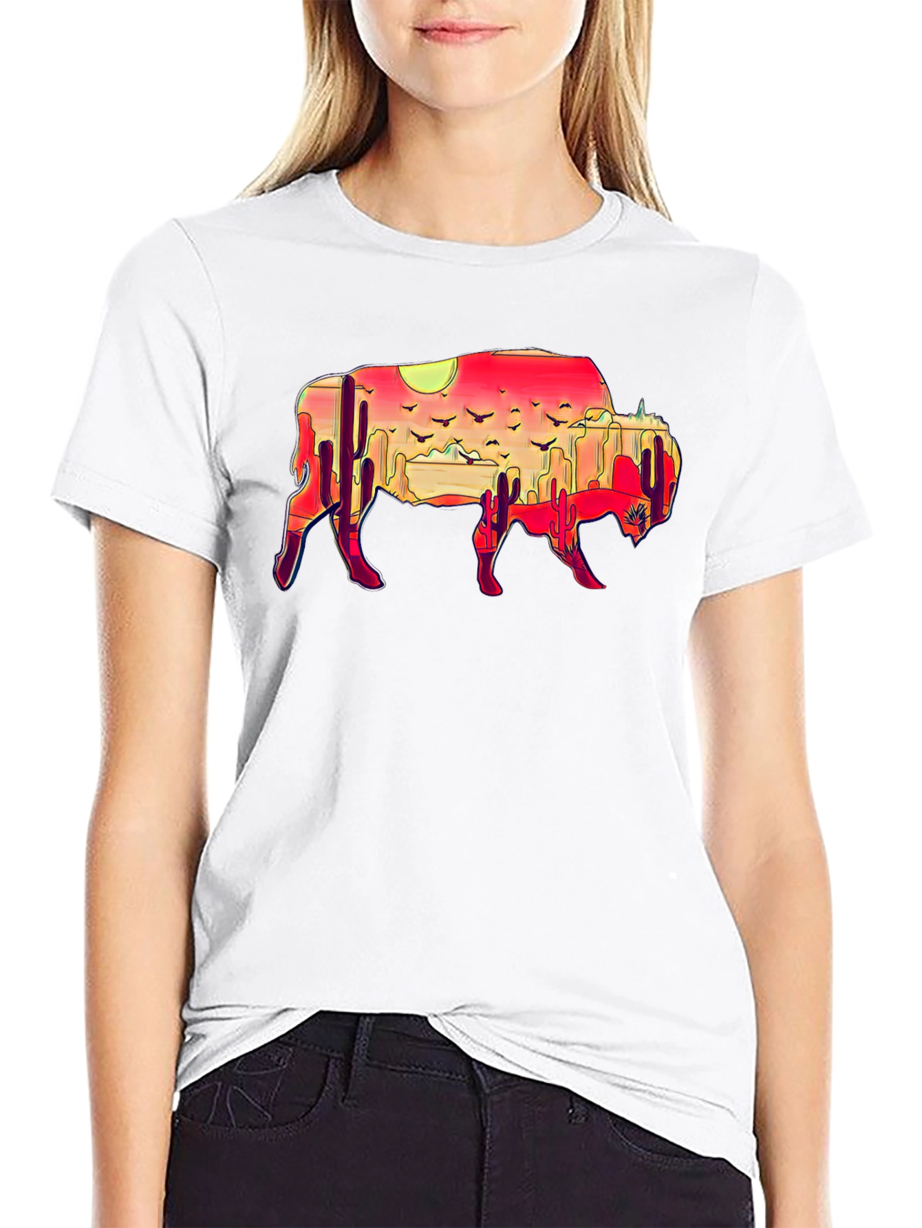 Buffalo Desert Sunset Graphic Tee