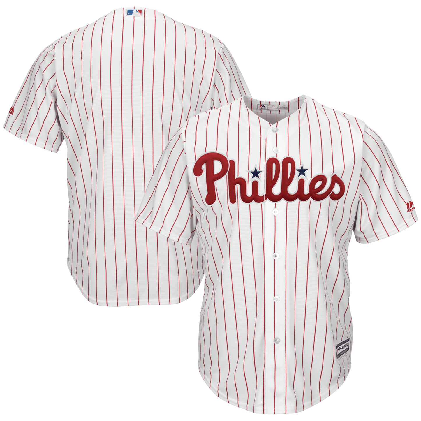 Men's White/Scarlet Philadelphia Phillies Home Official Cool Base Team Jersey Jersey