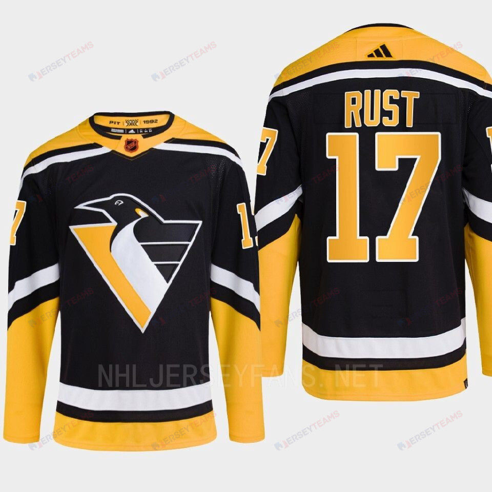 Pittsburgh Penguins 2022 Reverse Retro 2.0 Bryan Rust 17 Black Primegreen Jersey Men's
