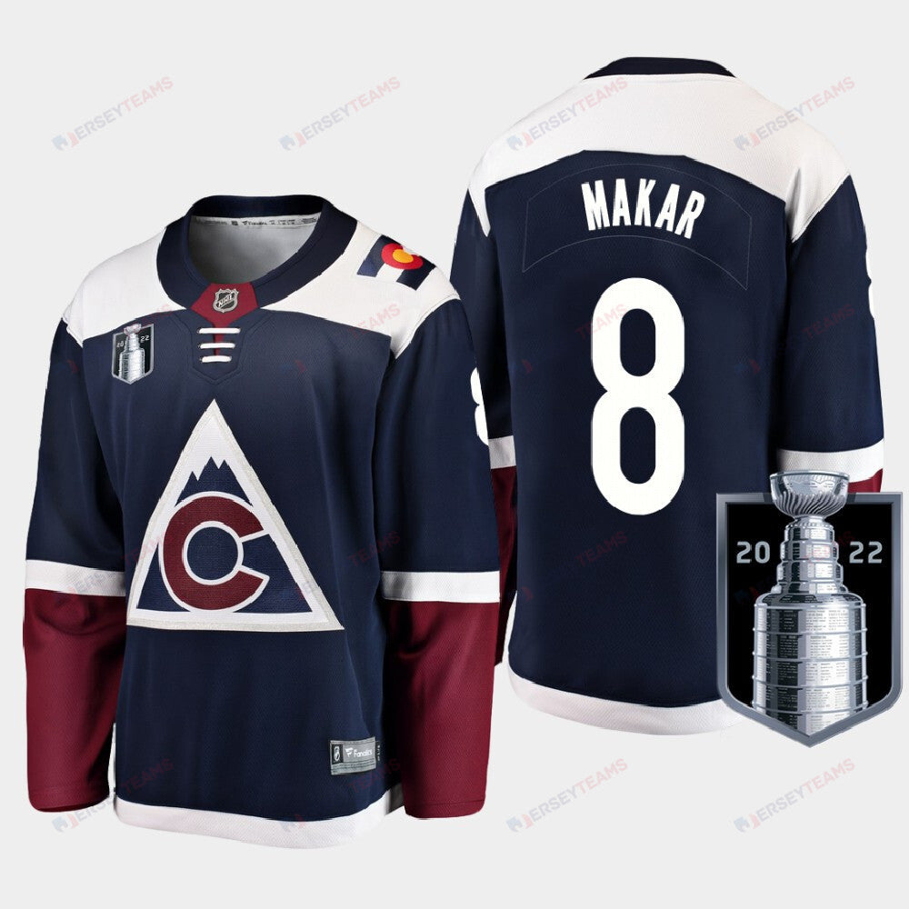 Cale Makar 8 Colorado Avalanche 2022 Stanley Cup Finals Navy Jersey Alternate