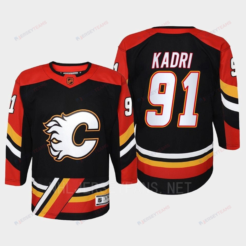 Nazem Kadri 91 Calgary Flames 2022 Special Edition 2.0 Retro Youth Jersey Black