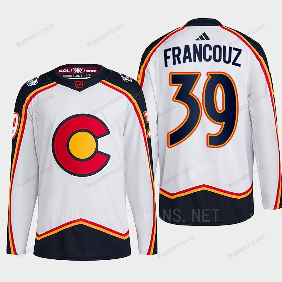 Pavel Francouz 39 Reverse Retro 2.0 2022 Colorado Avalanche White Jersey Primegreen