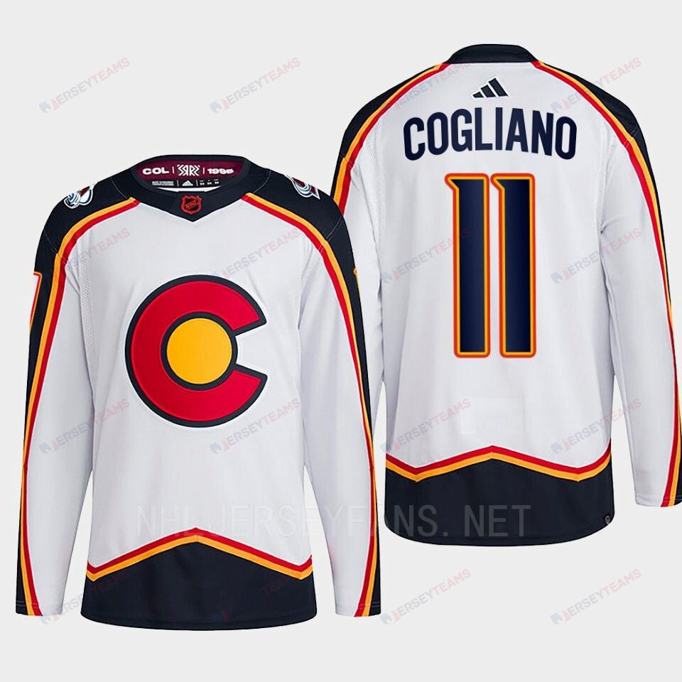 Andrew Cogliano 11 Reverse Retro 2.0 2022 Colorado Avalanche White Jersey Primegreen