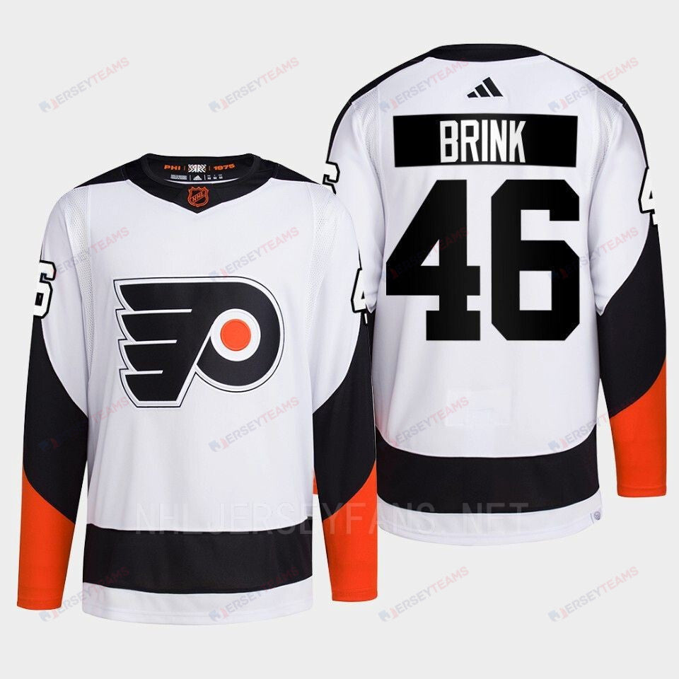 Philadelphia Flyers 2022 Reverse Retro 2.0 Bobby Brink 46 White Primegreen Jersey Men's