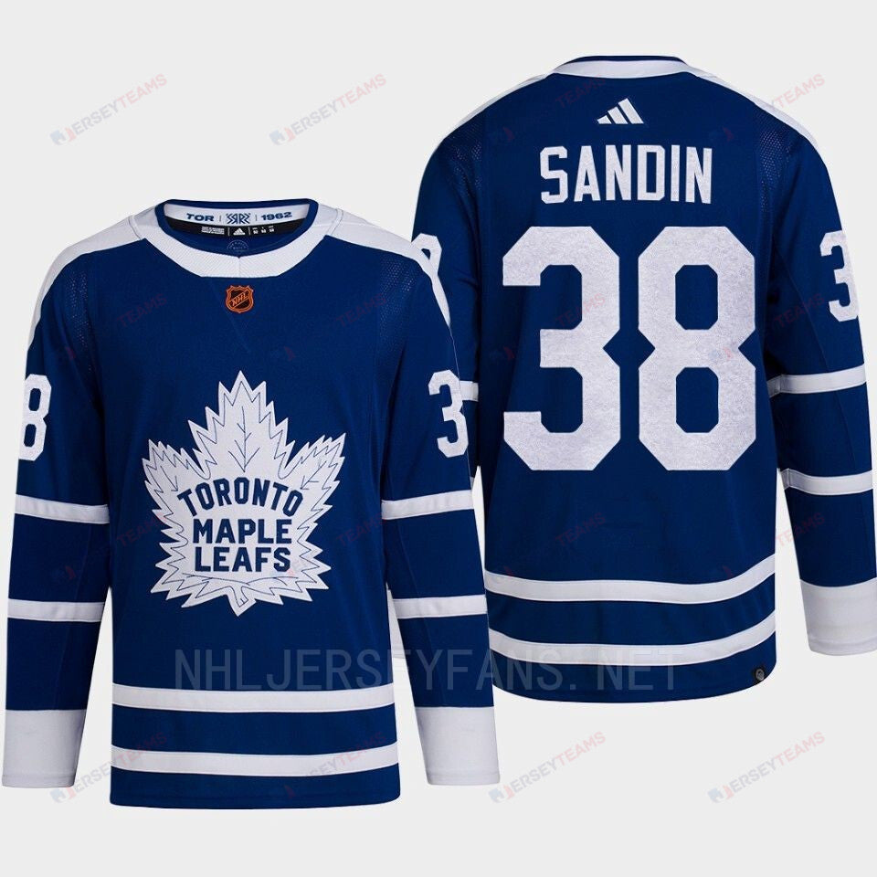 Toronto Maple Leafs 2022 Reverse Retro 2.0 Rasmus Sandin 38 Blue Primegreen Jersey Men's