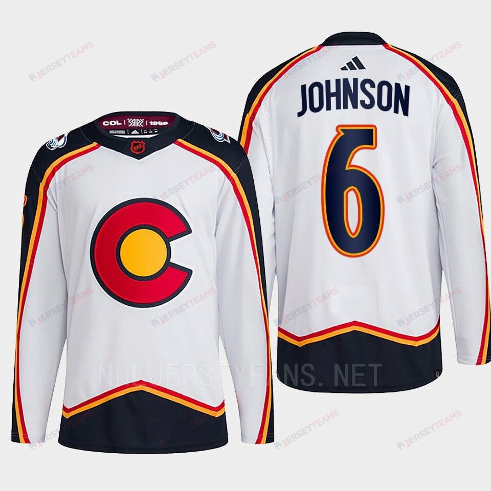 Erik Johnson 6 Reverse Retro 2.0 2022 Colorado Avalanche White Jersey Primegreen