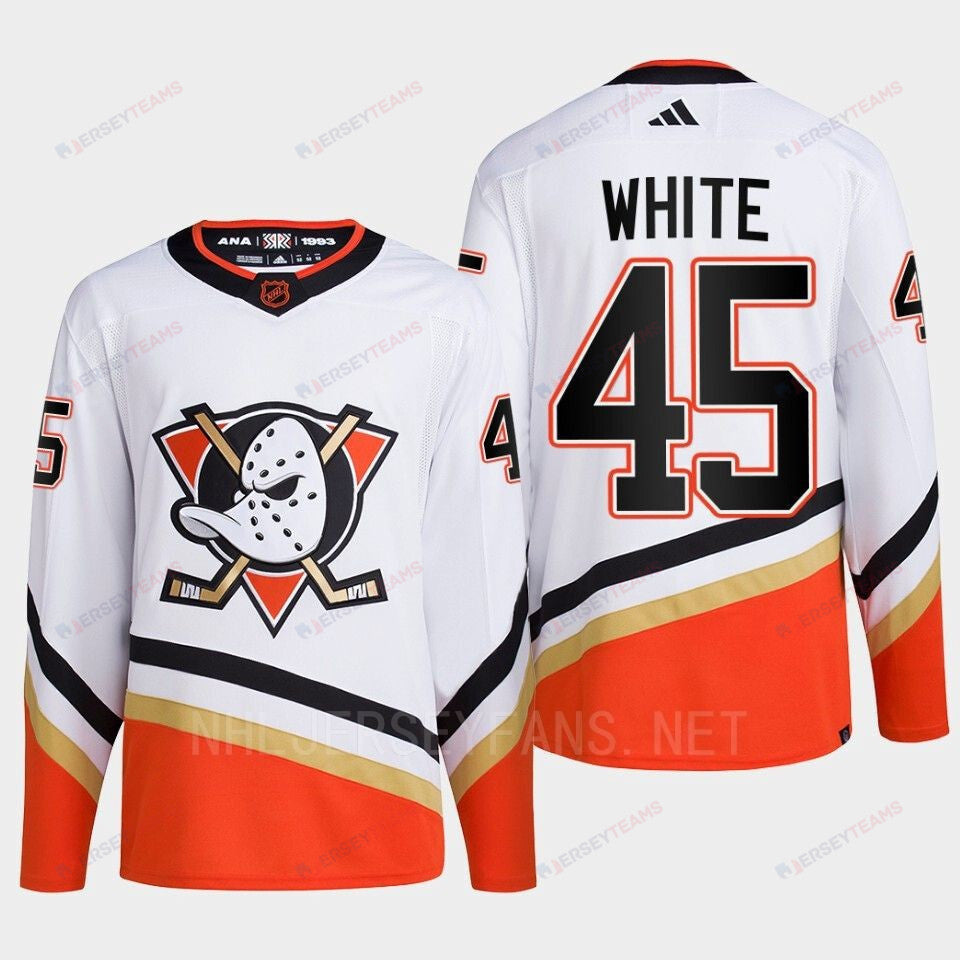 Anaheim Ducks 2022 Reverse Retro 2.0 Colton White 45 White Primegreen Jersey Men's