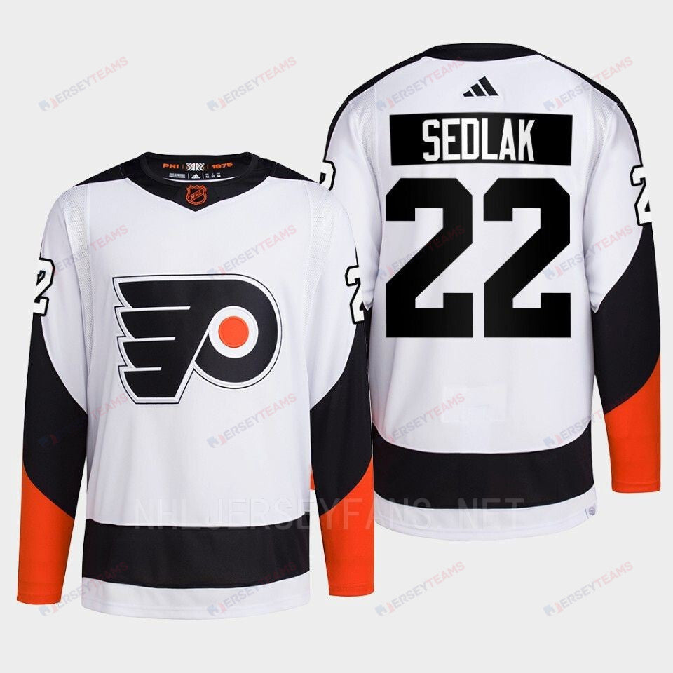 Philadelphia Flyers 2022 Reverse Retro 2.0 Lukas Sedlak 22 White Primegreen Jersey Men's