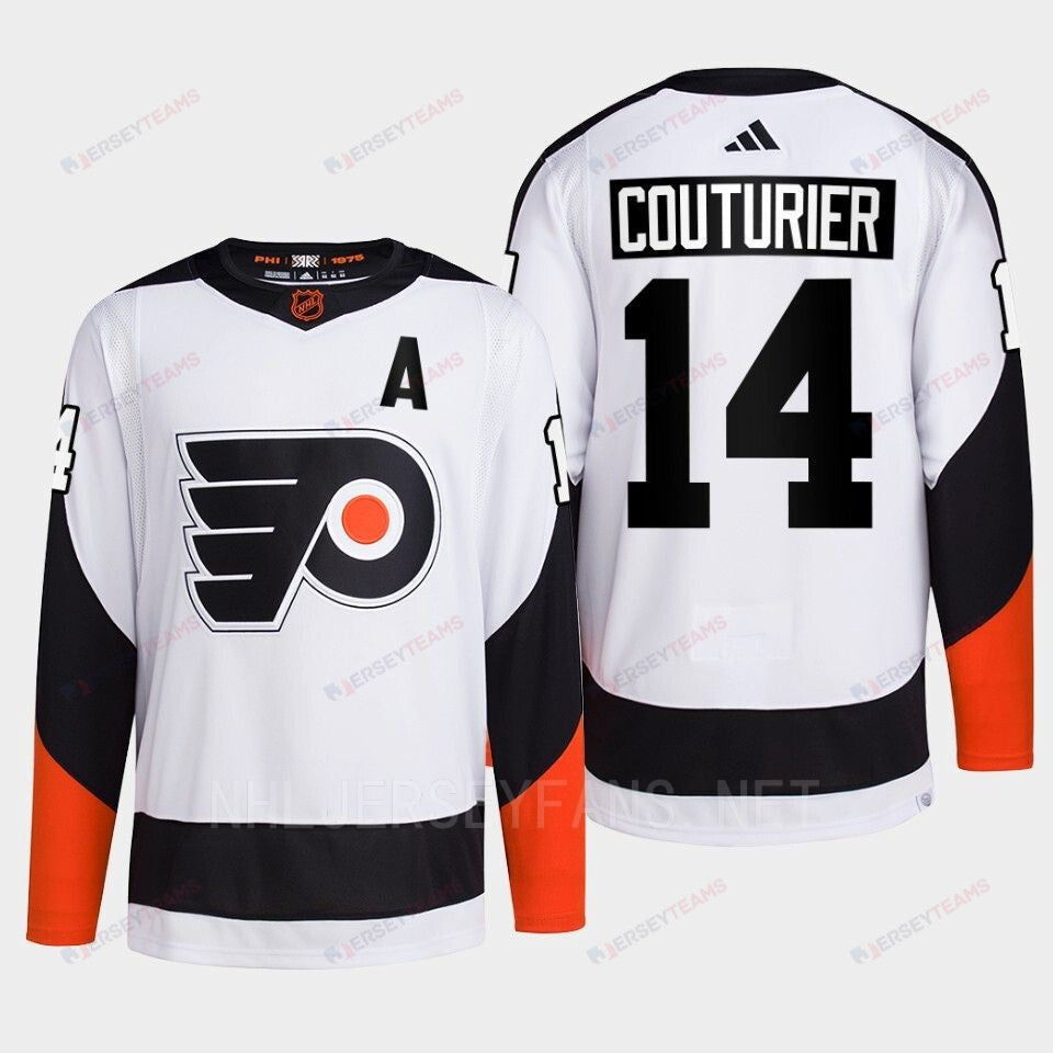 Philadelphia Flyers 2022 Reverse Retro 2.0 Sean Couturier 14 White Primegreen Jersey Men's