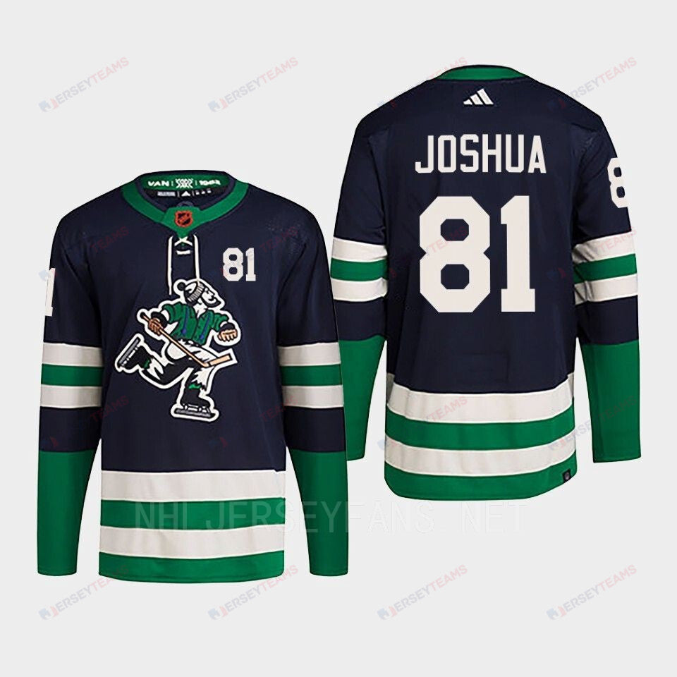Dakota Joshua 81 Reverse Retro 2.0 2022 Vancouver Canucks Navy Jersey Primegreen