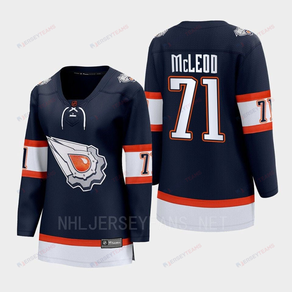 Ryan McLeod 71 Edmonton Oilers 2022 Special Edition 2.0 Women Breakaway Player Retro Jersey Navy