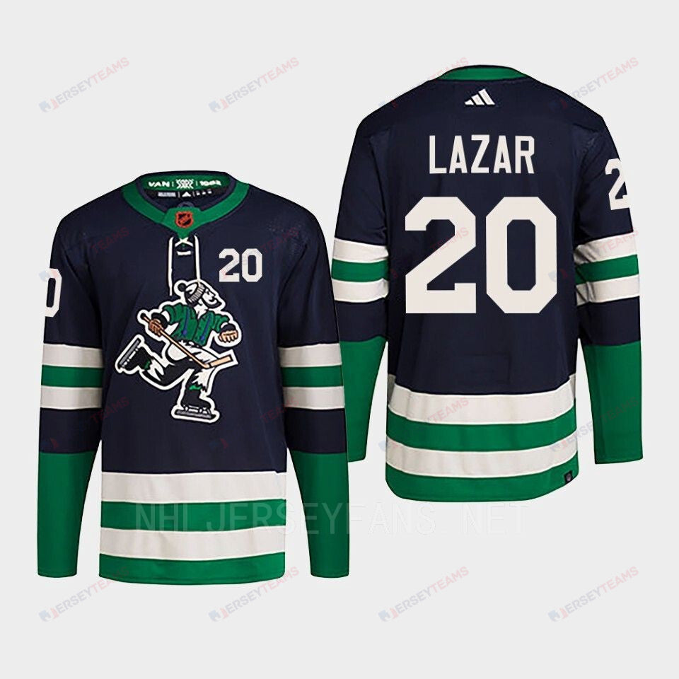 Curtis Lazar 20 Reverse Retro 2.0 2022 Vancouver Canucks Navy Jersey Primegreen