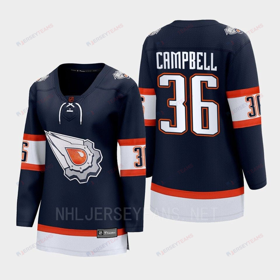 Jack Campbell 36 Edmonton Oilers 2022 Special Edition 2.0 Women Breakaway Player Retro Jersey Navy