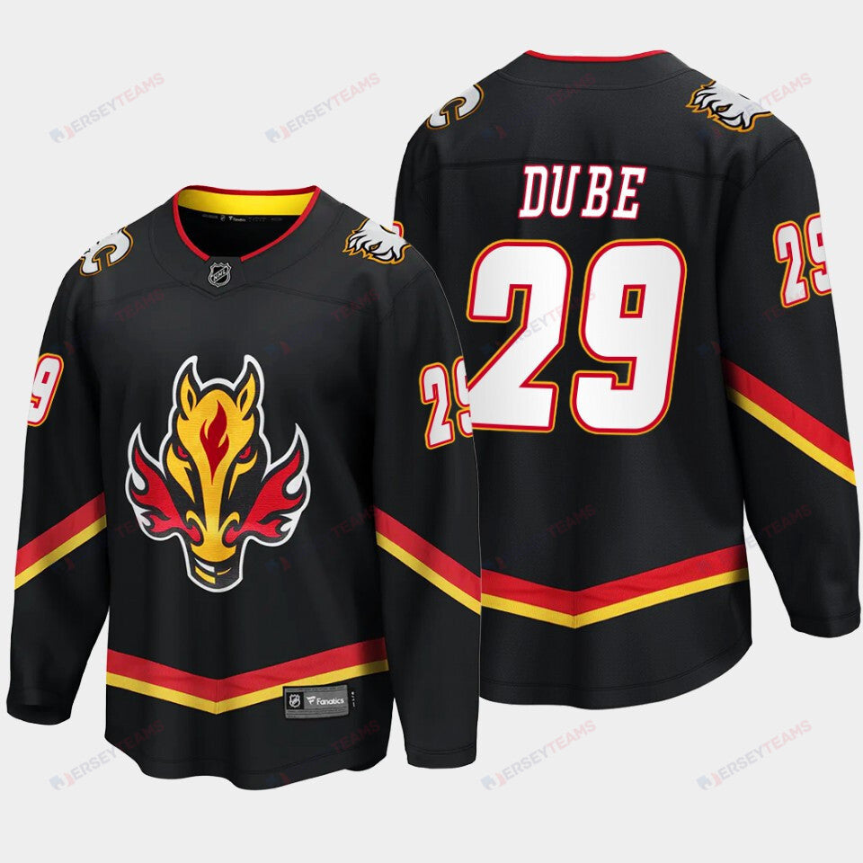 Calgary Flames Dillon Dube 29 Alternate Black Jersey Breakaway Player