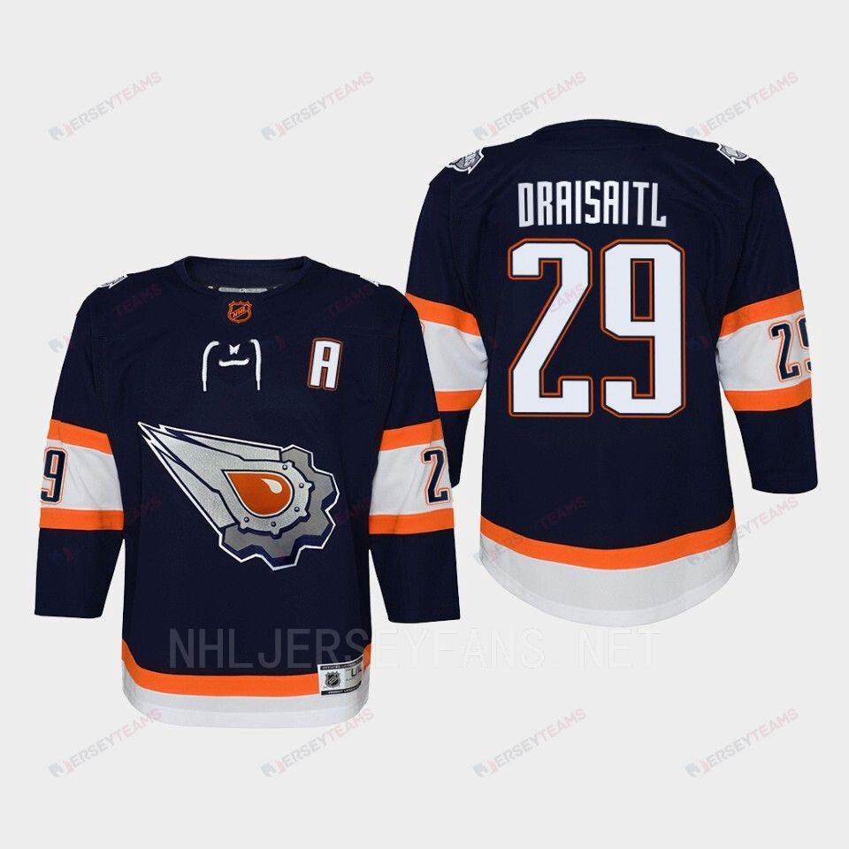 Youth Edmonton Oilers Leon Draisaitl 29 Special Edition 2.0 Retro Jersey Navy