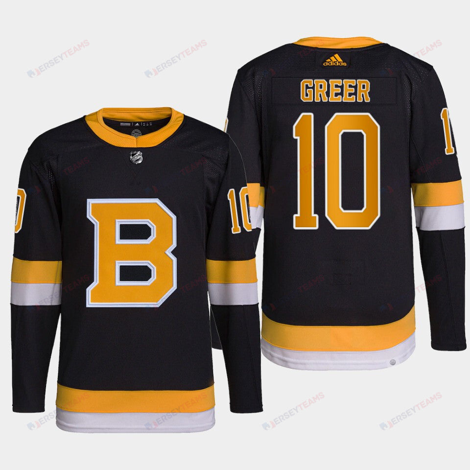 A.J. Greer 10 Boston Bruins Black Jersey Alternate