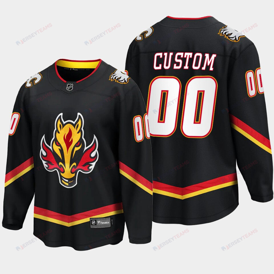 Calgary Flames Custom 00 Alternate Black Jersey Breakaway Player