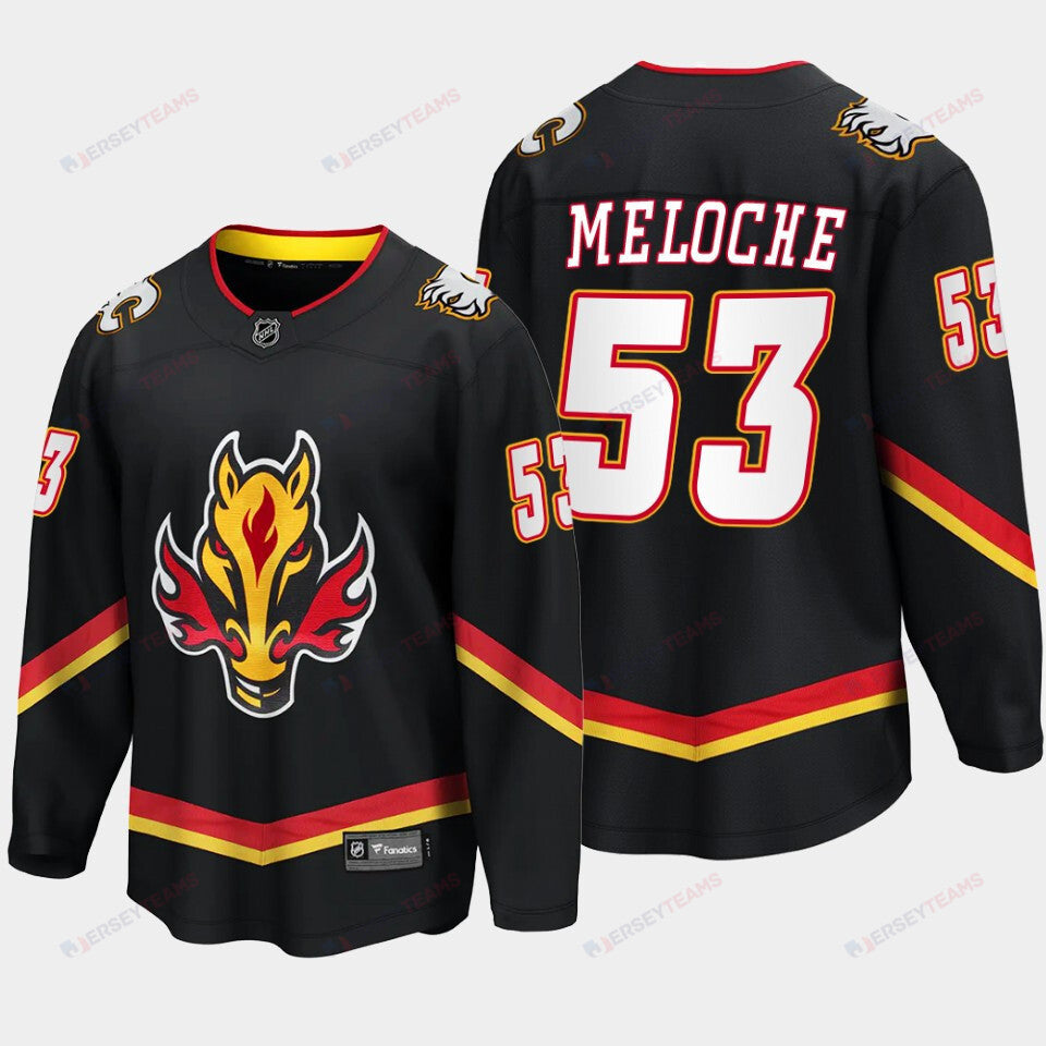 Calgary Flames Nicolas Meloche 53 Alternate Black Jersey Breakaway Player