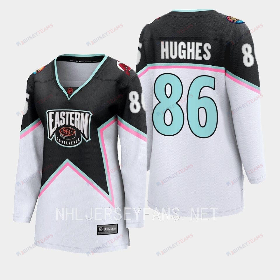Jack Hughes 86 New Jersey Devils Black 2023 All-Star Eastern Conference Jersey Women