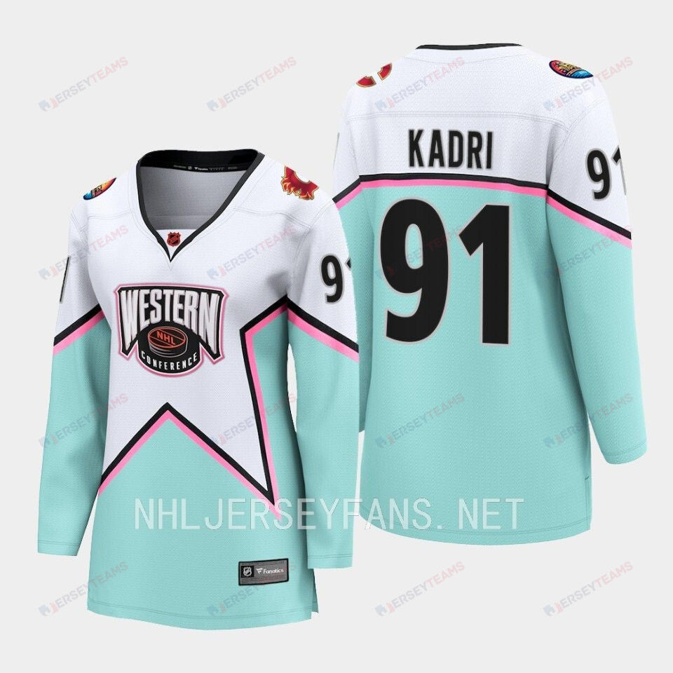 Nazem Kadri 91 Calgary Flames White 2023 All-Star Western Conference Jersey Women