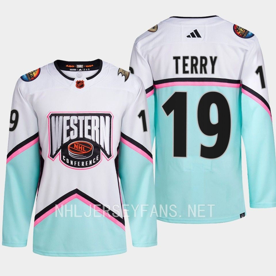 Troy Terry 19 Anaheim Ducks 2023 All-Star Game Jersey White Equipment