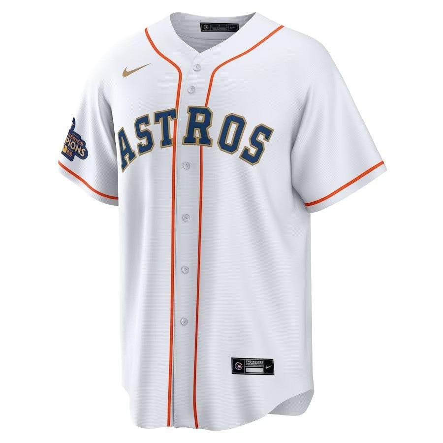 Custom 00 Houston Astros 2023 Men Jersey - White/Gold