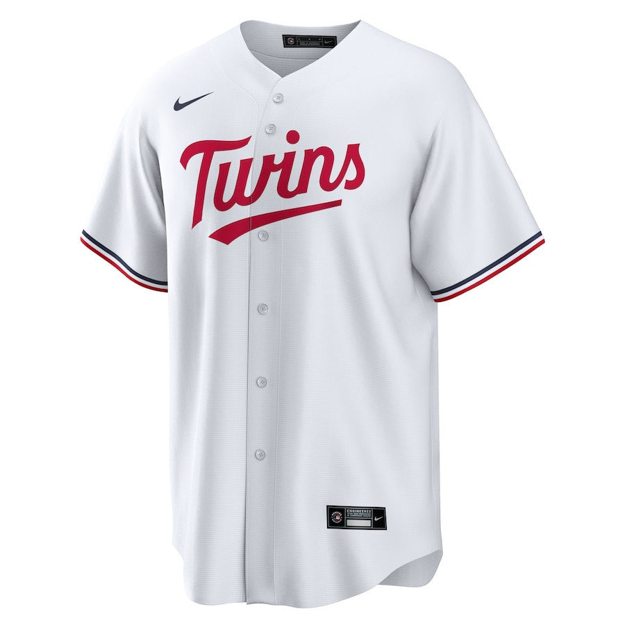 Pablo López 49 Minnesota Twins Team Logo Home Men Jersey - White