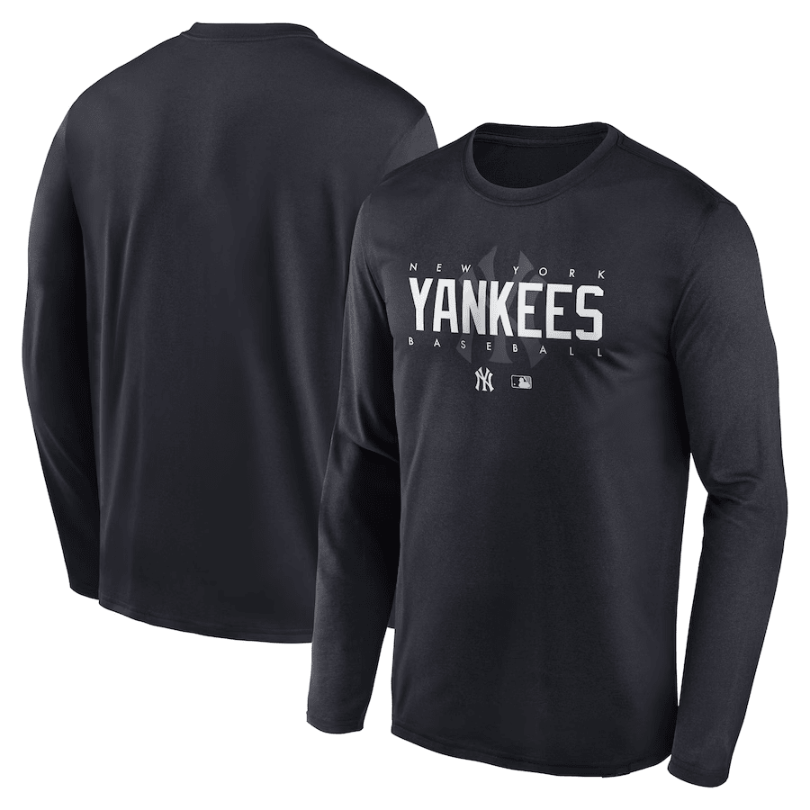 New York Yankees Team Logo Legend Performance Long Sleeve T-Shirt - Black