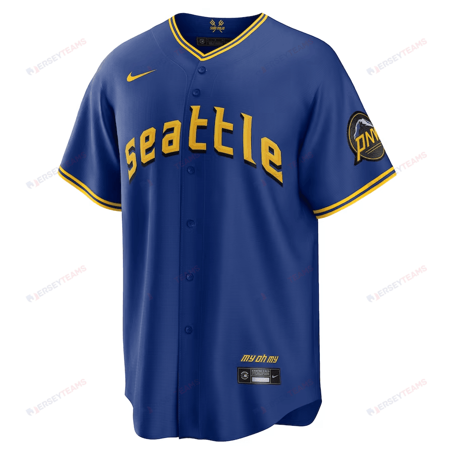 Teoscar Hernandez 35 Seattle Mariners 2023 City Connect Game Jersey - Royal