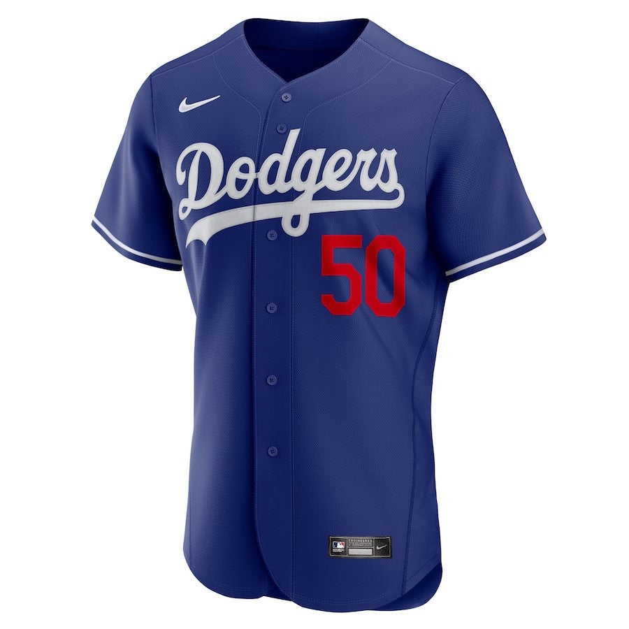 Mookie Betts 50 Los Angeles Dodgers Alternate Player Elite Jersey - Navy