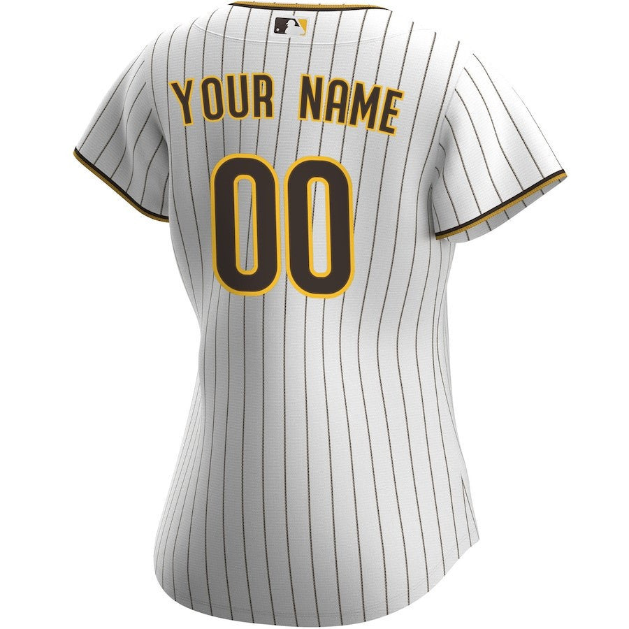 San Diego Padres Women's Home Custom Jersey - White