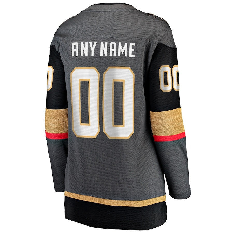 Custom 00 Vegas Golden Knights Women's 2023 Stanley Cup Final Alternate Breakaway Jersey - Black