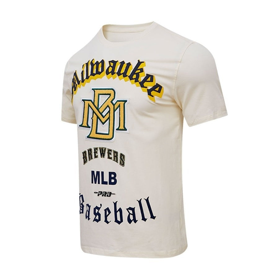 Milwaukee Brewers Pro Basketball T-Shirt - Cream