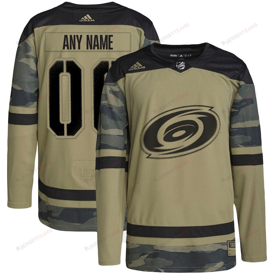 Carolina Hurricanes Military Appreciation Team Custom Practice Jersey - Camo
