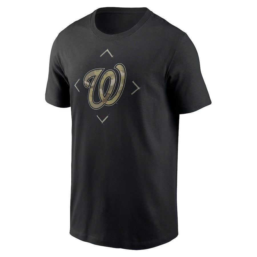 Washington Nationals Camo Logo T-Shirt - Black