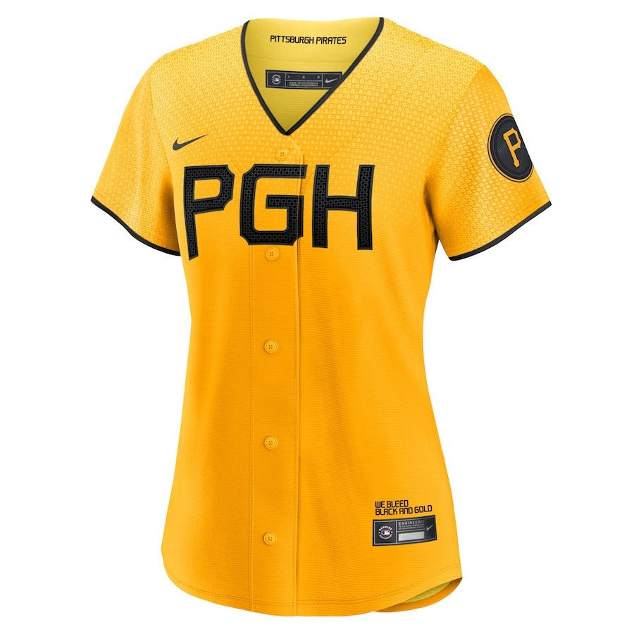 Roberto Clemente 21 Pittsburgh Pirates 2023 City Connect Women Jersey - Gold