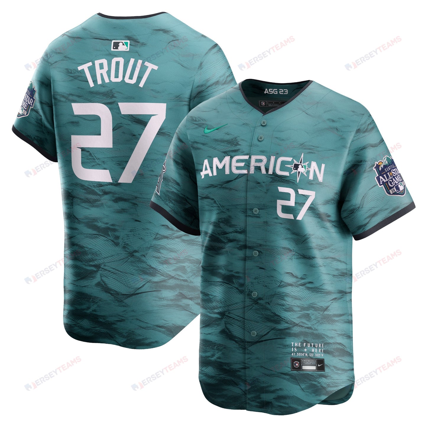 Mike Trout 27 American League 2023 All-Star Game Limited Jersey - Men Teal