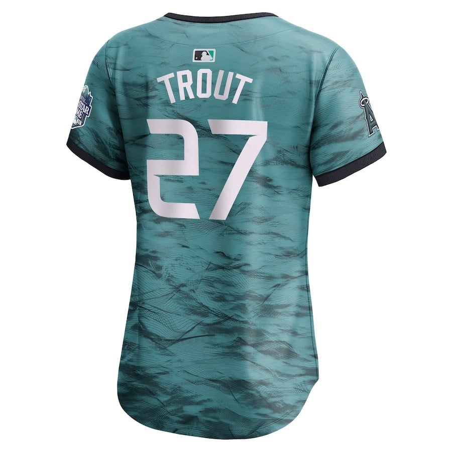 Mike Trout 27 American League Women's 2023 All-Star Game Limited Jersey - Teal