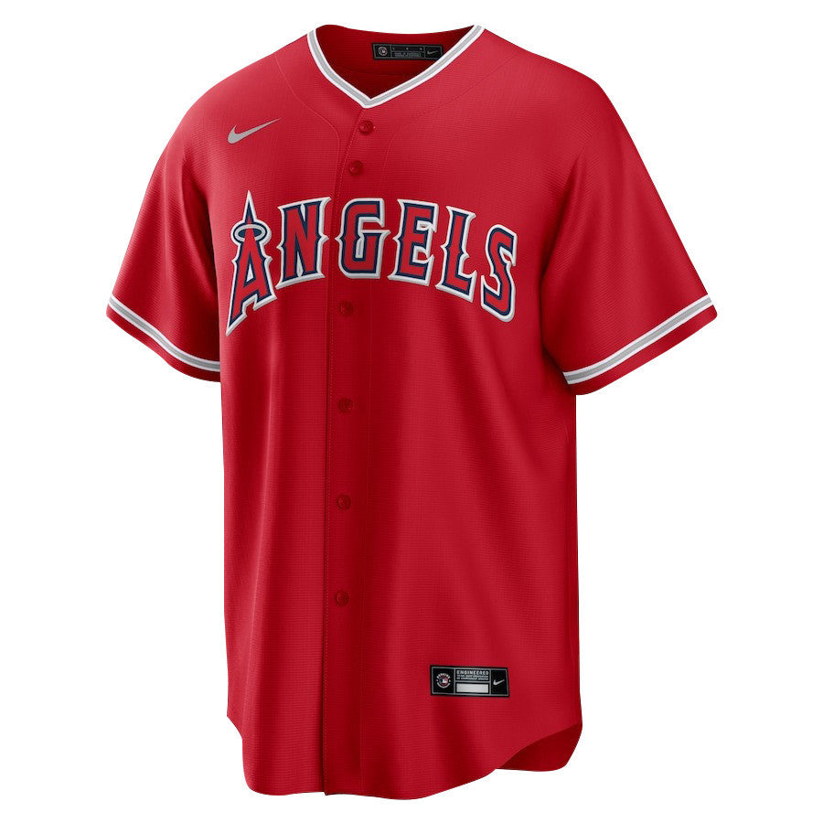 Shohei Ohtani 17 Los Angeles Angels Signed Map 2023 Alternate Player Men Jersey - Red